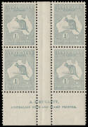 1/- Emerald, MULLETT Imprint block; superb. BW:33(4)zd - $1750