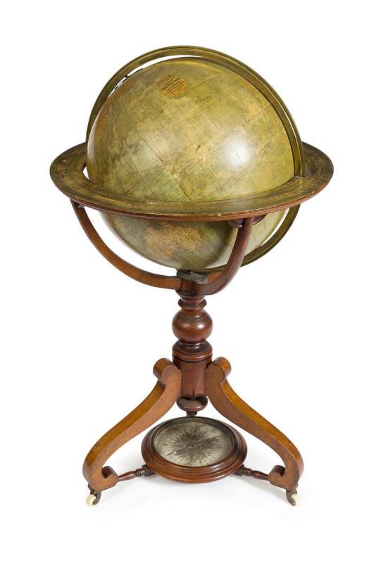 Terrestrial globe on stand, circa 1898