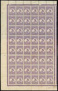 9d Violet, a remarkable complete left hand pane of 60 from Plate 4, showing Die II cliches substituted for Die IIB in positions 3, 4, 9, 10 and 48; good colour and full original gum (somewhat tropicalized) and with light gum bend affecting a few units in 