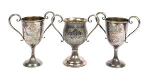 Three silver plated yachting trophies, early 20th century