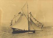 Two Hobart yacht scene albumin photographs