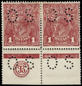 1d Reds (various shades): an accumulation on album pages including 5 mint blks.4, a JBC Monogram pair perf.OS mint, mint & used singles, substituted cliches, etc.&nbsp;