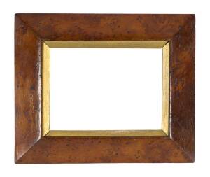 Pair of huon pine picture frames, glazed & with gilt slips 