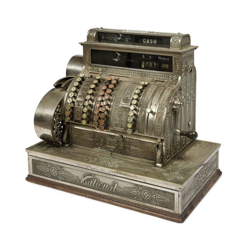 National nickel plated cash register, U.S.A. 19th century
