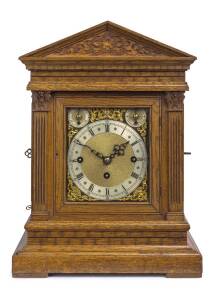 A William VI oak cased fusee bracket clock 