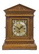 A William VI oak cased fusee bracket clock 