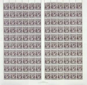 1&frac12;d Black-Brown (SG.58), Electro 2, complete sheet incorporating a Harrison 2-line Imprint & the BW listed varieties at L22, L27, R7, R34 & the retouched "thin AUSTRALIA" at R36. The stamps are totally free of creases and tone. Remarkable condition and a 