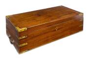 A writing box, brass bound mahogany, mid 19th century
