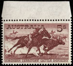 1959-64 (SG.327a) 5/- Cattleman (White paper) marginal single MUH.