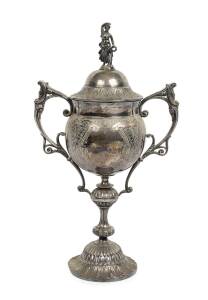 A Victorian silver plated two handled trophy cup