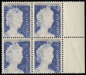 1967-72 (SG.386c) 5c deep blue, QEII left marginal block with a strong offset; BW.444c.