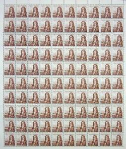 1966 (SG.399) 50c Dampier, complete sheet. Superb and extremely scarce in this format.