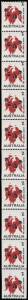 1971 (SG.468bc) 7c Sturt's Desert Pea, a coil strip of 10, all units showing the variety "buff and green omitted" mounted together with a normal strip of 10 for comparison. Superb MUH.