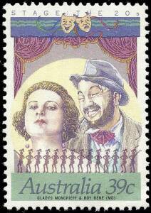 1989 39c Stage & Screen, perf. 13.85 x 13.33. Scarce issue in bulk, majority as singles. SG.1208a &nbsp;&pound;7.50 each. BW.1421 $5.00 each.