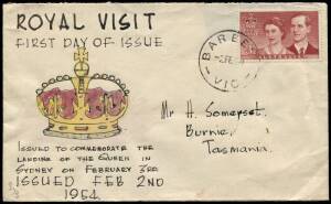 Pre-decimal group, majority plain covers to the one addressee. Incl. 20+ illustrated covers, 7 registered and 4 Wesley First Day Cards. Noted 1954(Feb. 2) 3&frac12;d Royal Visit hand illustrated cover (b/flap damaged and 1954(Apr. 7) Telegraph Cent. cover h/stam