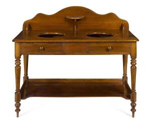 A Victorian twin washstand, blackwood, circa 1880