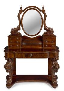 Victorian huon pine dressing table with mahogany stain