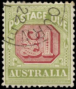 1909-10 (SG.D63-D73) &frac12;d to &pound;1 set, wmk Crown over double-lined A on thick paper. CTO Melbourne with full gum. Minor toning to a few top perfs., nevertheless a scarce set seldom offered.
