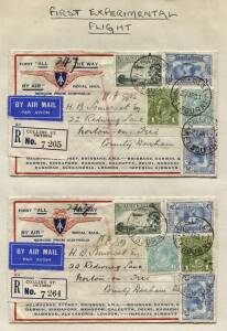 Mixed lot: Group of commercial mail with 1930's air mail covers, incl. registered, PNG 1st Flights and WWII censored covers (noted un-franked POW cover to Tasmania from "Camp 14D, S.A." [Loveday]; Binders of covers incl. pre-decimal and decimal FDCs, maxi