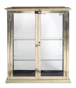 A nickel bound counter top display cabinet, early 20th C.