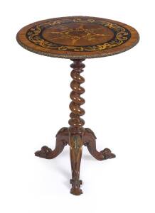 A marquetry inlaid wine table, Italian, 19th century