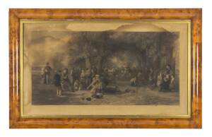 A large huon pine framed etching, mid 19th century