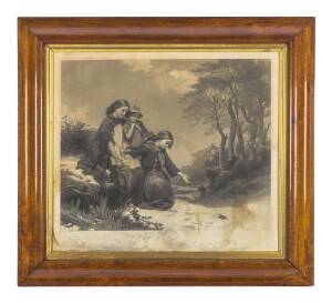 A blackwood framed etching, 19th century