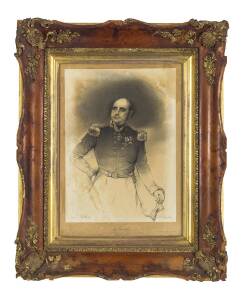An engraved portrait of JOHN FRANKLIN in huon frame