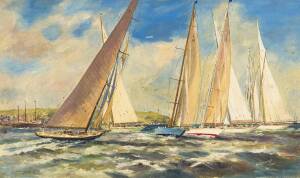 R. HAYWARD, Yachts, Hobart oil on board