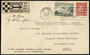 18 May 1937 (AAMC.730d) Townsville - Sydney cover, flown aboard the Junkers 86 "Lawrence Hargrave" and signed by the crew members, McLaughlin & Kerr. [12 flown].