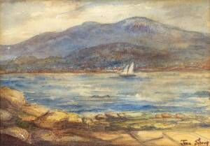 Tasmanian School, On the Derwent, watercolour