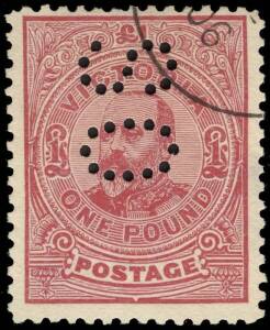 1905 (SG.407)&nbsp;&pound;1 rose Edward VII, perf.OS.