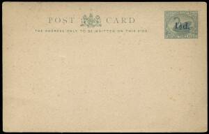 Postal Cards; 1879 1d blue (6 incl. UPU 'SPECIMEN', 1882 1&frac12;d surcharge (9 incl. font variations), 1892 1&frac12;d chestnut (3), 1902 1d + 1d Reply Card (2) and 1890 1&frac12;d green (4). All mint with stock variations etc. Plus 1&frac12;d chestnut card used 1901 Perth - Perth