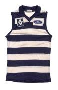 GREG WILLIAMS' GEELONG JUMPER, number "11". Together with two pewter tankards, one engraved "G.F.C./ Jack Radford Trophy/ Melcat Award/ Best & Fairest 1985/ Greg Williams", other engraved "G.F.C./ The Pivots/ Jack Radford Memorial Trophy/ Best Player 1985 - 2