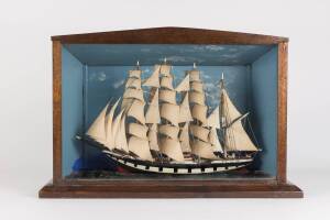 A ship diorama, 19th century 