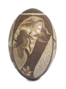 A carved emu egg, early 20th century