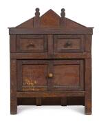 A folk art cabinet, pine and timber packing crate, late 19th century&nbsp;