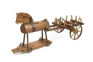 Early horse and dray pull-along toy, South Australian