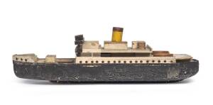 A folk art steamship, painted wood and metal, c1920