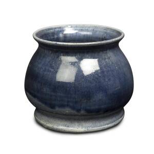 MERRICBOYD Blue glazed pottery vase incised "M.Boyd 1925"