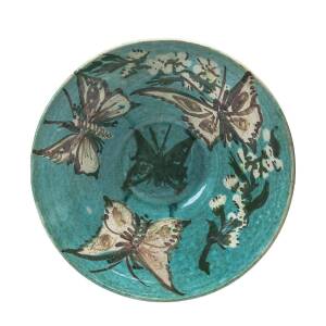 A.M.B. Pottery (Arthur Merric Boyd & John Percival) fruit bowl, "Bogong Moth" signed "Arthur Merrick Boyd, J.P, 1946"