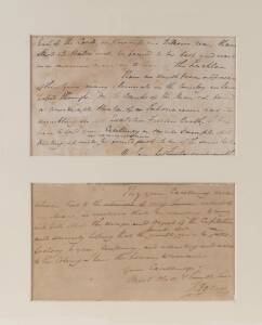 JOHN OXLEY (1784-1828) Explorer, double sided single page draft letter to Governor Lachlan Macquarie signed by Oxley, framed and glazed 