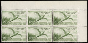 1961 (SG.36) 10/- Tropic-Bird: cnr.blk.6 plus marginal blk.4.