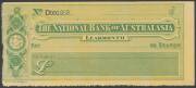 BANKING: The National Bank of Australasia; circa 1870s-80s, attractive group of unused printed cheque forms issued at Geelong, Koroit, Learmonth, Melbourne, Port Augusta, Richmond & Sandhurst. (11 different).