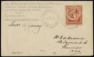 14-17 Dec.1938 (AAMC.P141) Melbourne - Port Moresby return flight cover, flown by Russell Rogers in the "Guba II" Consolidated 28 Flying Boat and signed by the navigator, Lewis A. Yancey. The flight had become necessary because of the need to repair the a