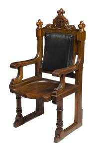 An oak Melbourne Stock Exchange chair, 19th century