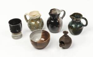 JUNE DYSON (1919-2004) A collection of various glazed earthenware jugs and vessels