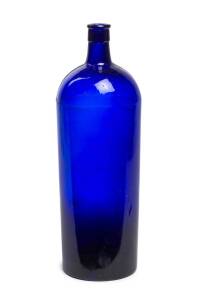 A pharmaceutical bottle, hand blown blue cobalt glass, 19th century