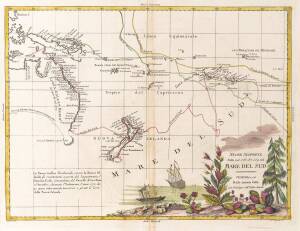 "Nuove Scoperte, Fatte nel 1765, 67, e 69 nel, Mare Del Sud" by Antonio Zatta [Venice, 1776], window mounted, overall 57x49cm. Tooley 1431.