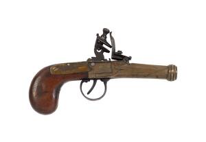 A cannon barrel flintlock pocket pistol, crica 1790s